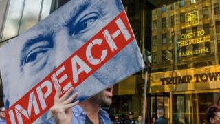 impeach sign outside trump tower