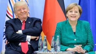 Donald Trump y Angela Merkel