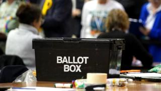 Ballot boxes arrive as polls close and counting begins for the Wellingborough by-election at the Kettering Leisure Village, Northamptonshire. PA Photo. Issue date: Thursday February 15, 2024.