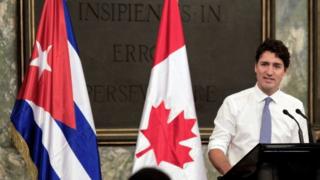 Премьер-министр Канады Джастин Трюдо выступает в Гаванском университете в столице Кубы (16/11/2016).
