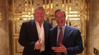 Donald Trump na mtu aliyeongoza vuguvugu la Brexit Nigel farage wakutana