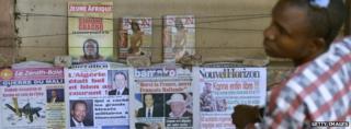 Newspaper stand in Bamako