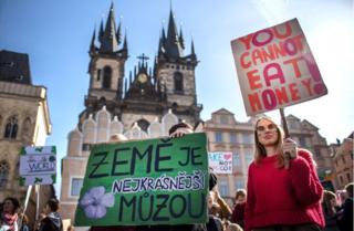 Protesters in Prague
