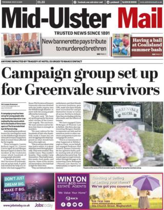 Front page of the Mid Ulster Mail
