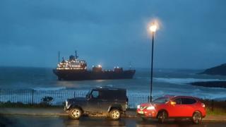 Cargo ship in daylight
