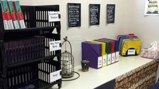 Harry Potter themed work area in classroom