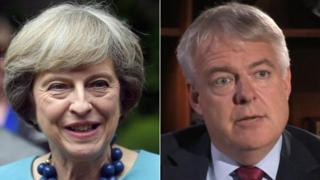 Theresa May a Carwyn Jones