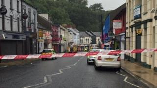 Road cordoned off