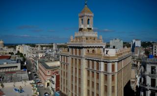 View of the Bacardi building in Havana, on February 6, 2019
