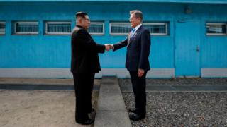Kim Jong-un and Moon Jae-in