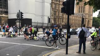 Cyclists hit by car