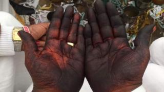 Woman's hands with henna