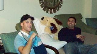 Chad Mureta with his bandaged arm
