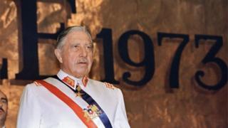 General Augusto Pinochet during an official ceremony in Santiago (11/03/1988)