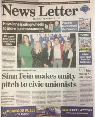 front page News Letter Tuesday 19 February 2019