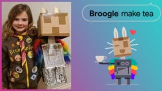 Brownie Et La Gagnante Du Concours Amy Avec Son Robot Chat Broogle