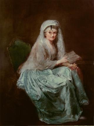 Self-portrait with monocle by Anna Dorothea Therbusch, 1777