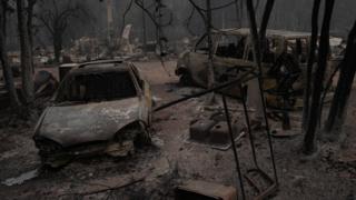 Aftermath of the Oberchain fire in Oregon