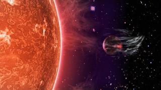 Artist's impression of planet having atmosphere stripped