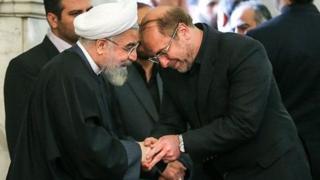 محمدباقر قالیباف شهردار تهران و حسن روحانی رئیس جمهور ایران