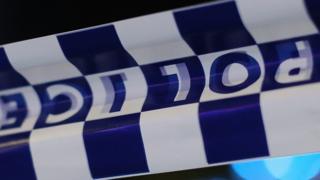 Generic police tape shot