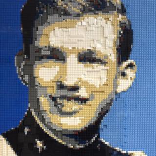 Donald Trump picture made of Lego created by David Turner