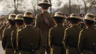 Gurkha soldiers on parade in 2011