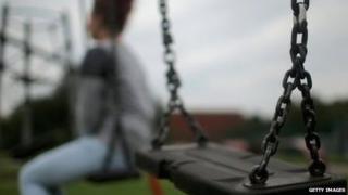 A child on a swing