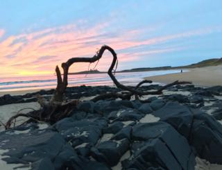 Sunrise over a beach