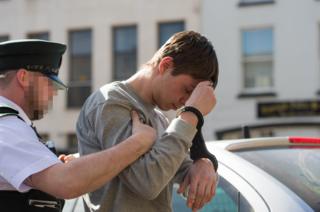 man arriving at court