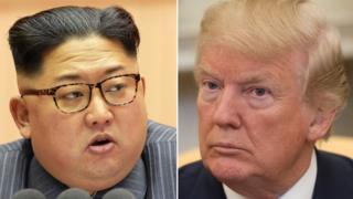 Коллаж Кима и Трампа