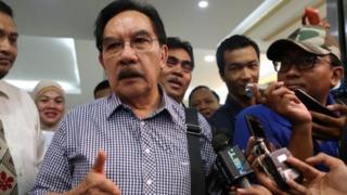 Antasari Azhari mendatangi Bareskrim Polri.