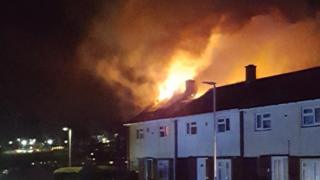 Houses on fire Kirkwall Road