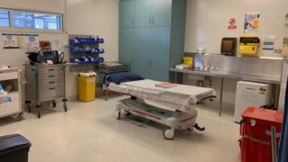 A handout photo made available by Australia's Department of Home Affairs shows the inside of a medical facility at the North West Point Detention Centre on Christmas Island on 30 January 2020.