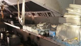 The kitchen at the Seven Tuns after the fire