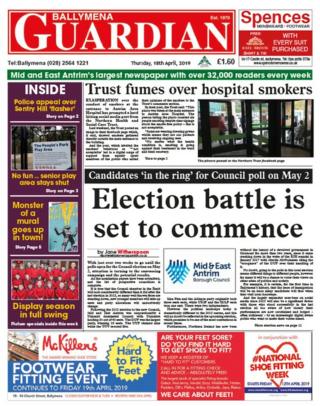 Ballymena guardian front pagfe
