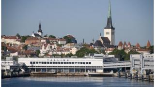 A view of the harbour in the Estonian capital Tallinn