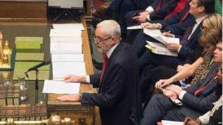 Jeremy Corbyn speaking in Parliament on Wednesday