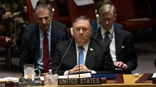 U.S. Secretary of State Mike Pompeo attends the United Nations Security Council meeting on Iran at the United Nations on December 12, 2018 in New York City