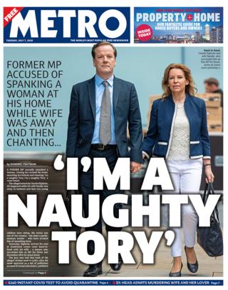 Metro front page