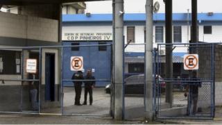 A view of the entrance of the Provisional Detention Centre Pinheiros (CDP Pinheiros) in Sao Paulo, Brazil March 1, 2016.