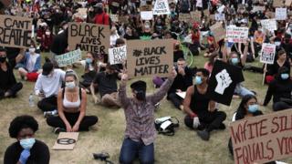 Protesters in London's Hyde Park