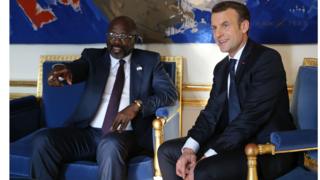 Georges Weah et Emmanuel Macron