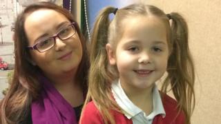 Poppy Campbell and her mum
