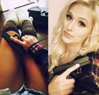 Lahren is strongly in favour of gun ownership - something she's not afraid to show off on her social media posts