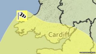 Map tywydd