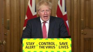 Boris Johnson at Downing Street on Friday morning