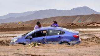Inundaciones en la región de Antofagasta, norte de Chile