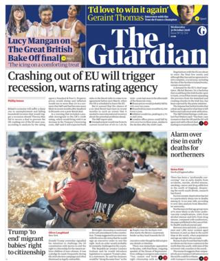 Guardian front page - 31/10/18