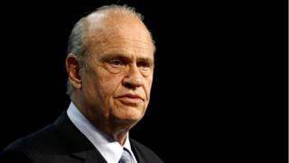 A file photo dated 21 August 2007 shows former US Senator, presidential candidate and actor Fred Thompson as he speaks to a group of veterans at the 108th National Convention Veterans of Foreign Wars of the U.S. in Kansas
